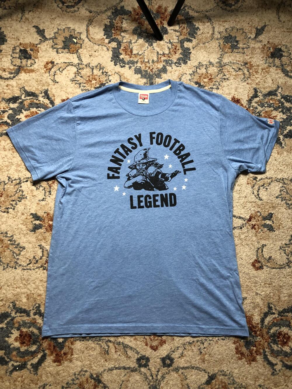 Fantasy Football Legend Shirt Mens Large Wizard Graphic Tee Homage Soft Humor